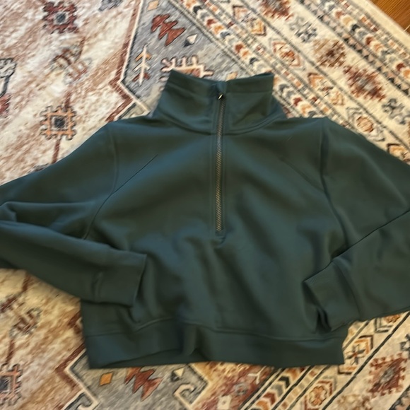 Dark Teal 3/4 zip sweatshirt - Picture 1 of 3